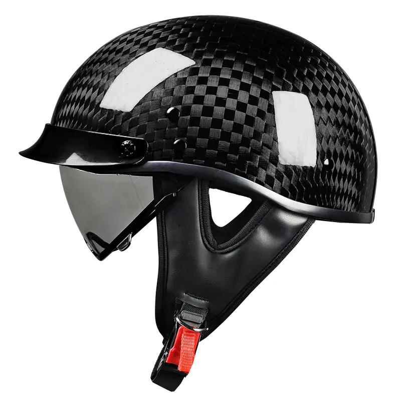 805 カーボンファイバーハーフフェイスオートバイヘルメットレトロモトクロスヘルメットツーリングやレース用