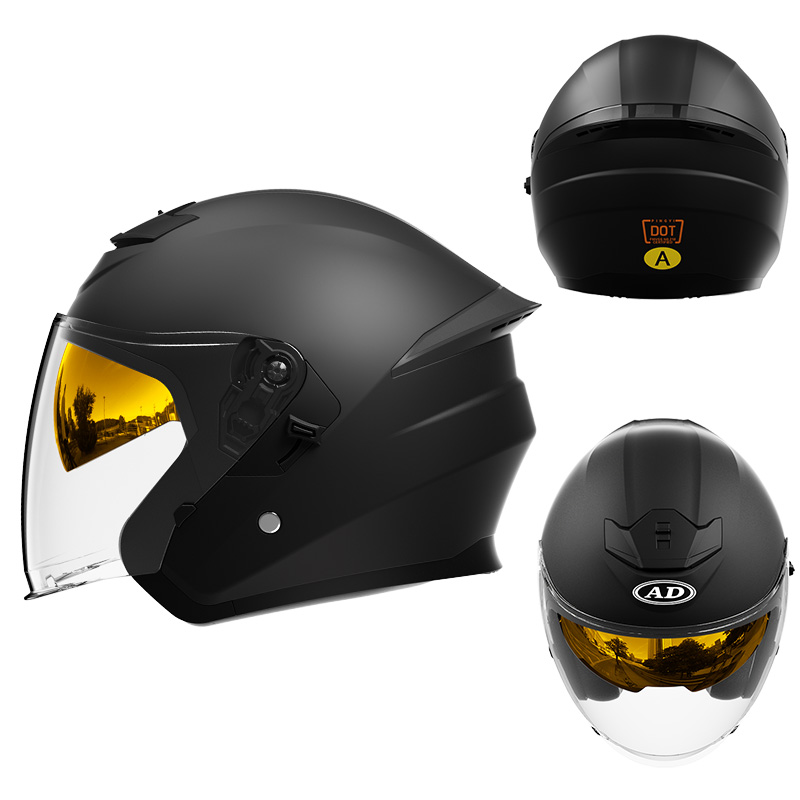 601 DOT 認定ダブルバイザーオープンフェイスオートバイヘルメット ABS モトクロスヘルメット